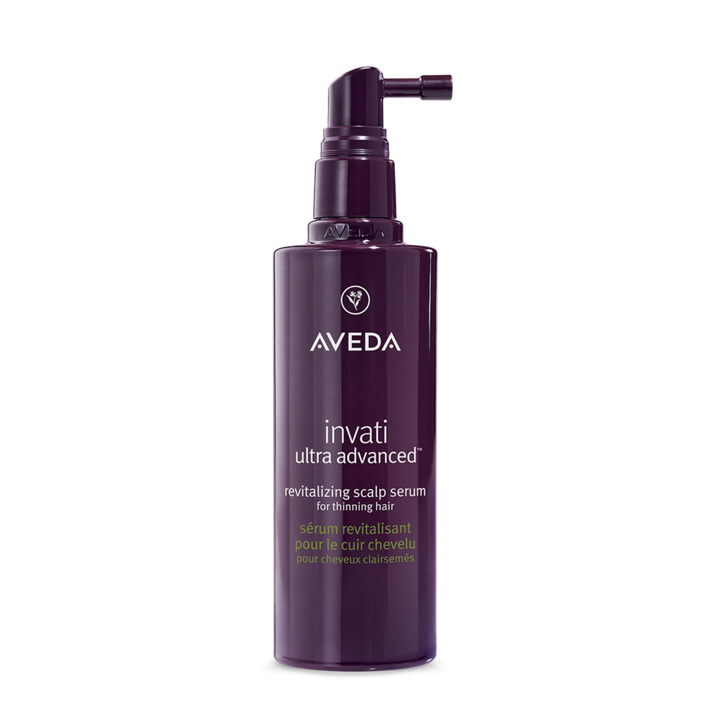 Aveda Invati Ultra Serum bottle ready for daily scalp care to nourish thinning hair.