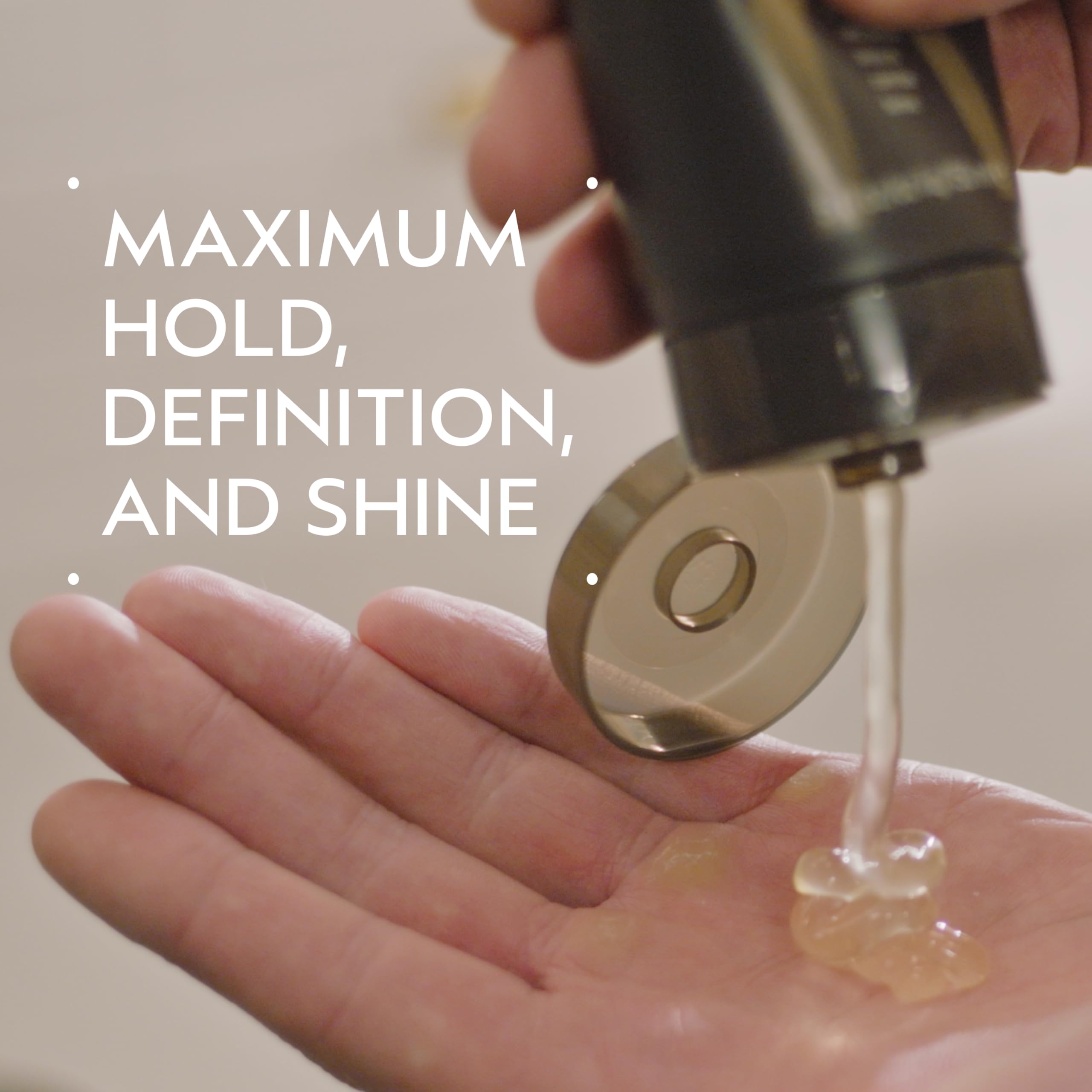 Aveda gel applied to damp hair for even distribution and control