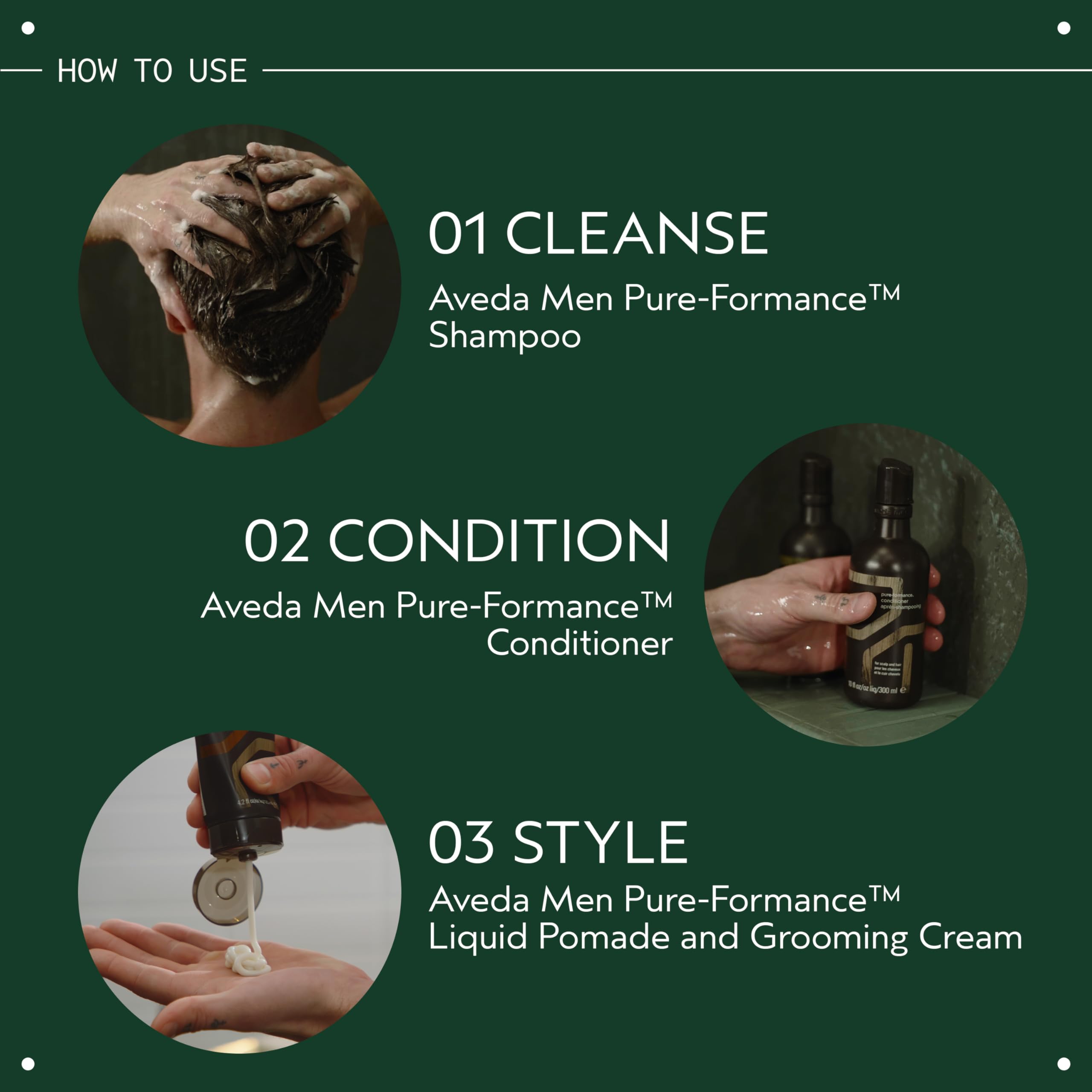 Aveda Men Pure-Formance Liquid Pomade product swirl communicates smooth texture