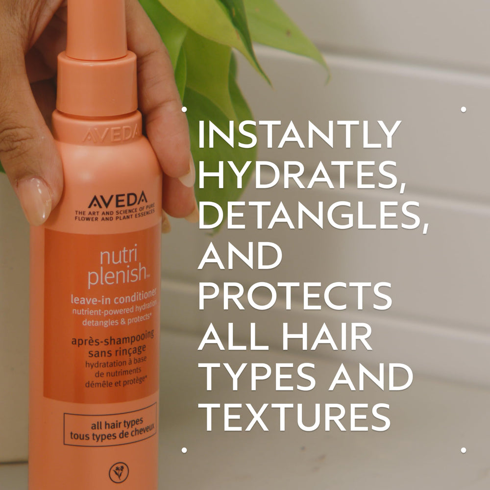Aveda Nutriplenish Leave-In spray bottle for quick detangling on wash day.