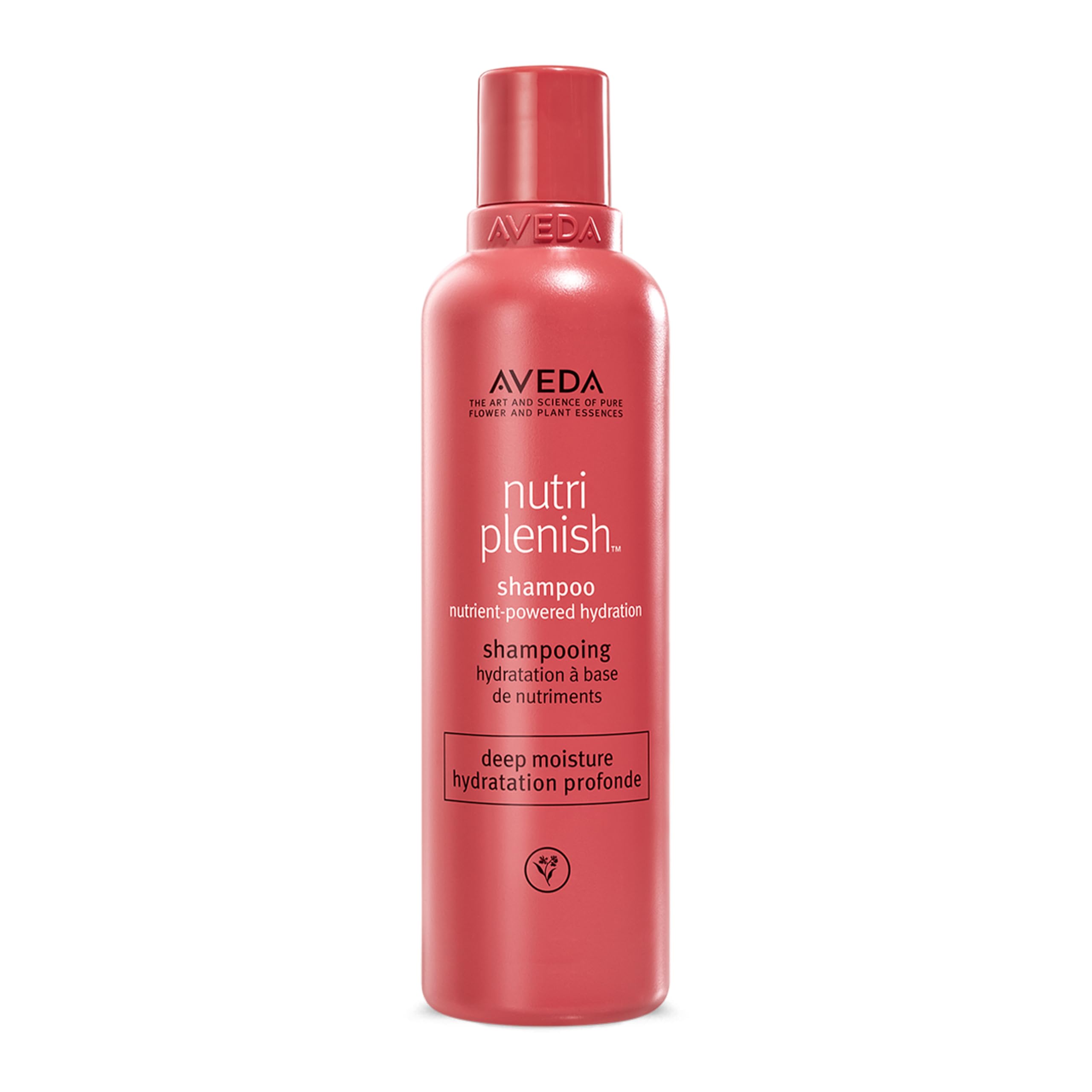 Aveda Nutriplenish Deep Moisture shampoo bottle delivering rich hydration for dry hair