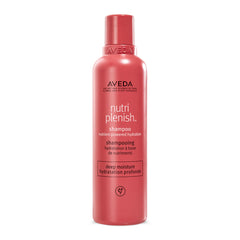 Aveda Nutriplenish Deep Moisture shampoo bottle delivering rich hydration for dry hair