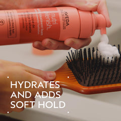 Aveda Nutriplenish foam texture closeup shows a light, soft hold.