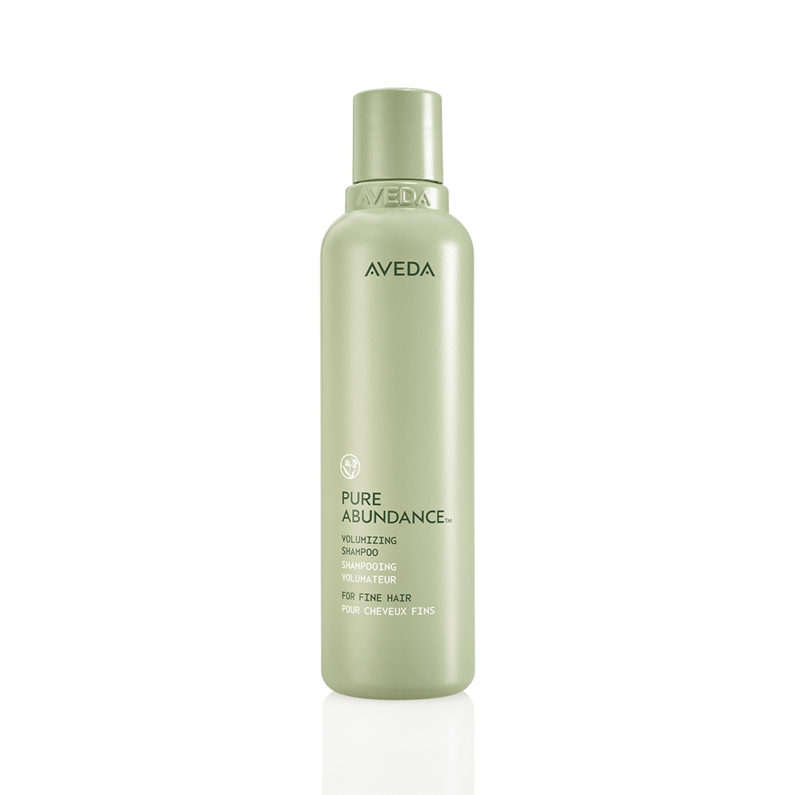 Aveda Pure Abundance shampoo bottle with clear branding.