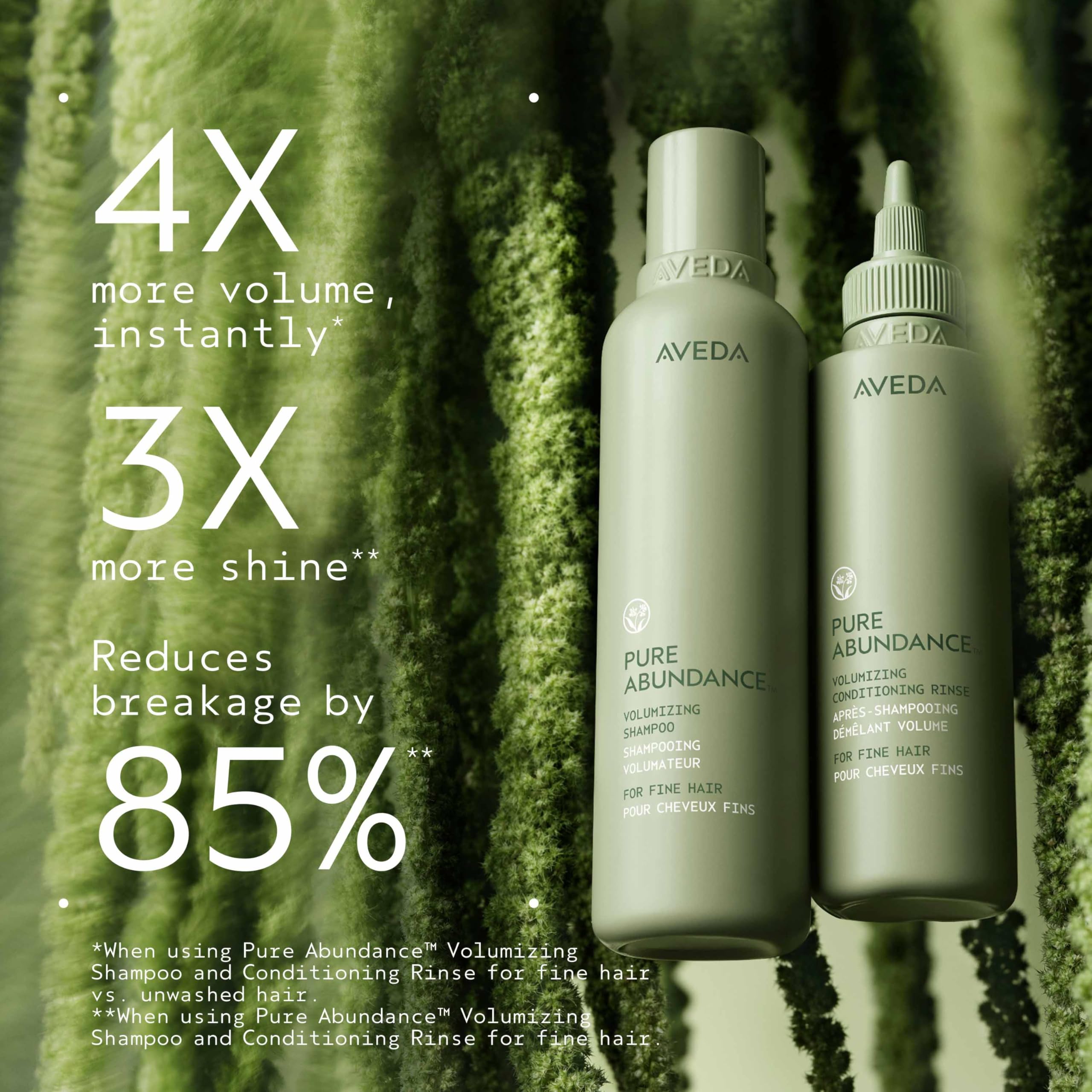 Aveda Pure Abundance shampoo lather on wet hair.