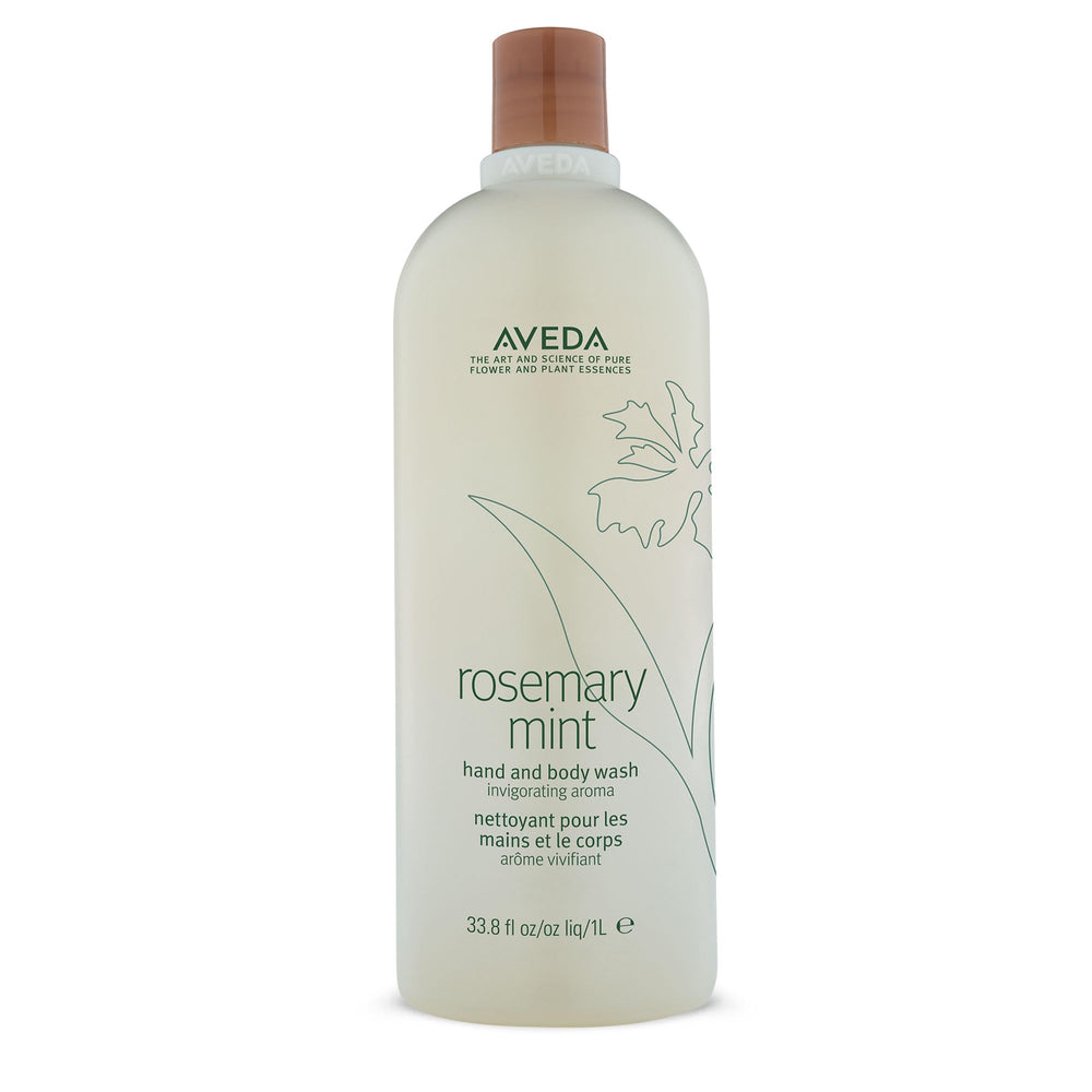 Aveda Rosemary Mint Hand & Body Wash bottle highlighting invigorating aroma for everyday cleansing.