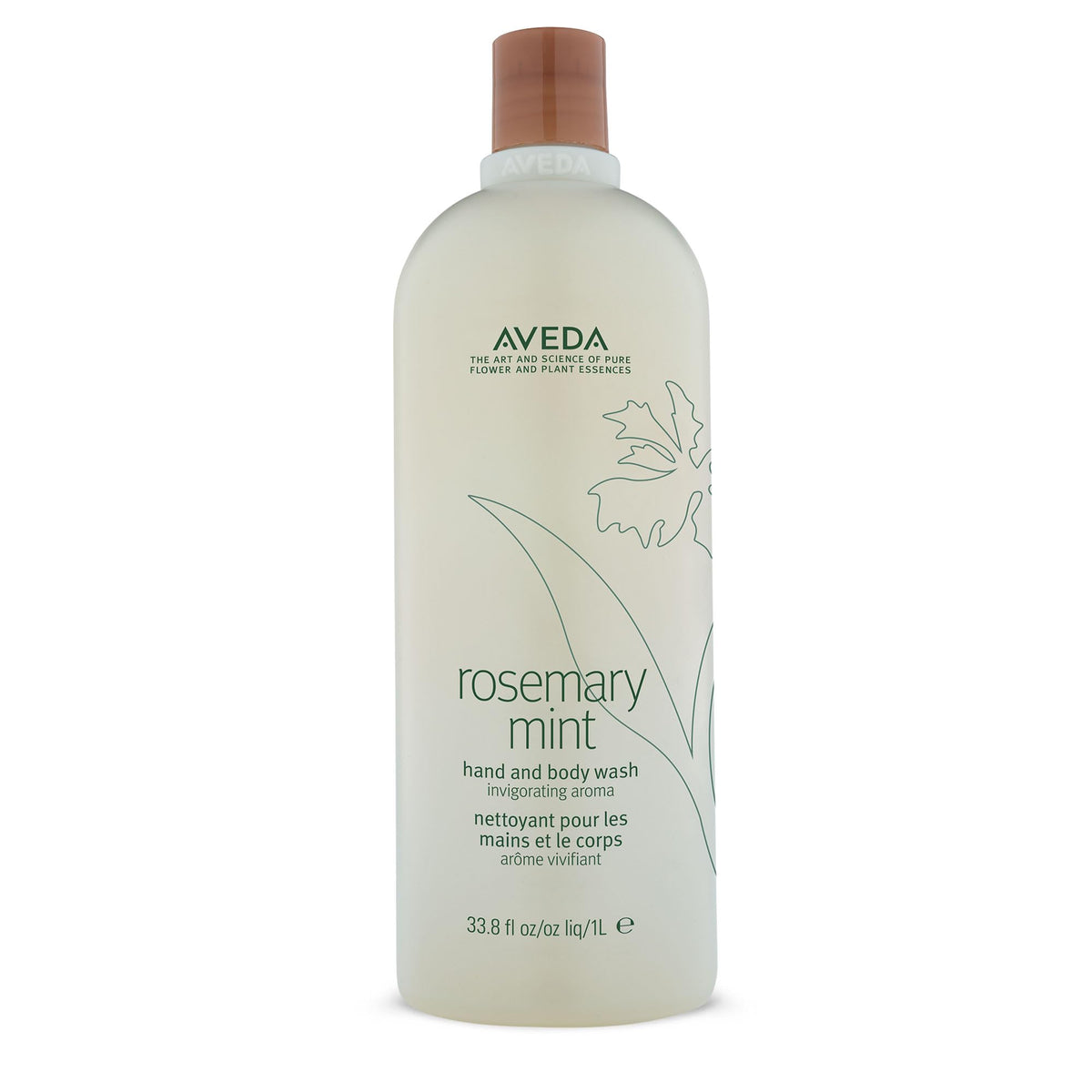 Aveda Rosemary Mint Hand & Body Wash bottle highlighting invigorating aroma for everyday cleansing.