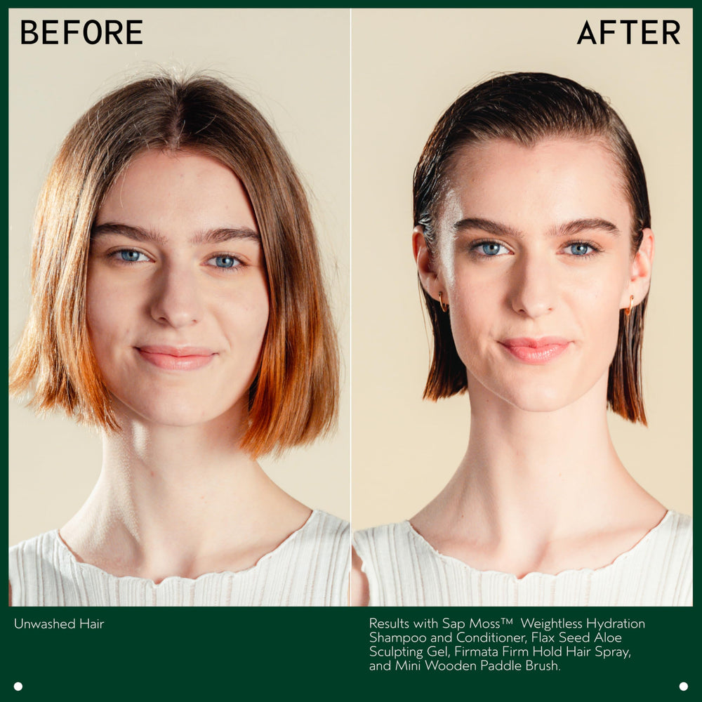 Product shot illustrating daily wash routine with Sap Moss.