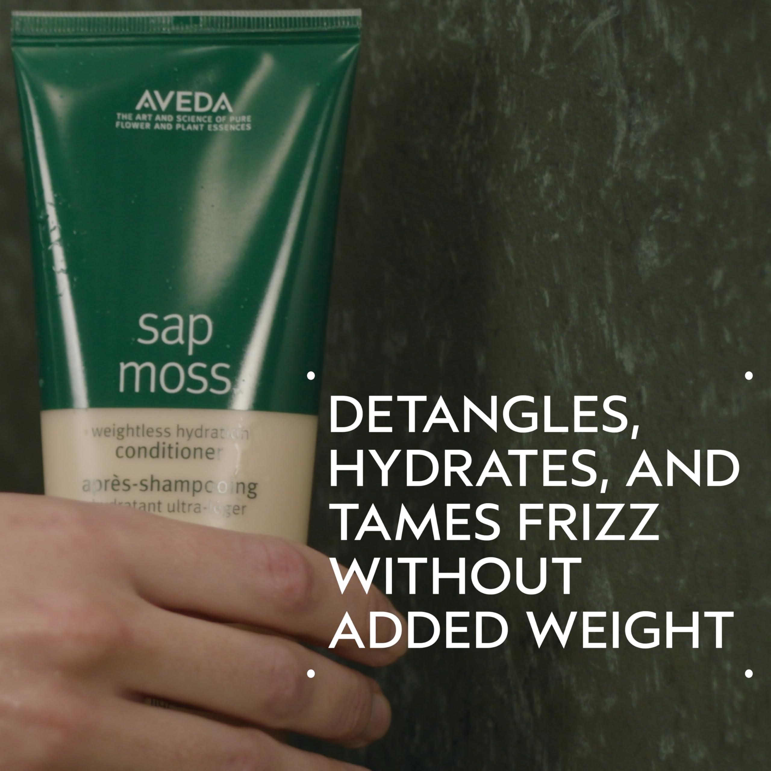 Aveda Sap Moss label close-up highlighting Iceland moss extract