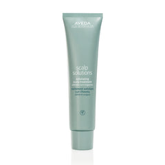 Aveda Scalp Solutions Exfoliating Scalp Treatment bottle pour offers cooling exfoliation for a refreshed scalp.