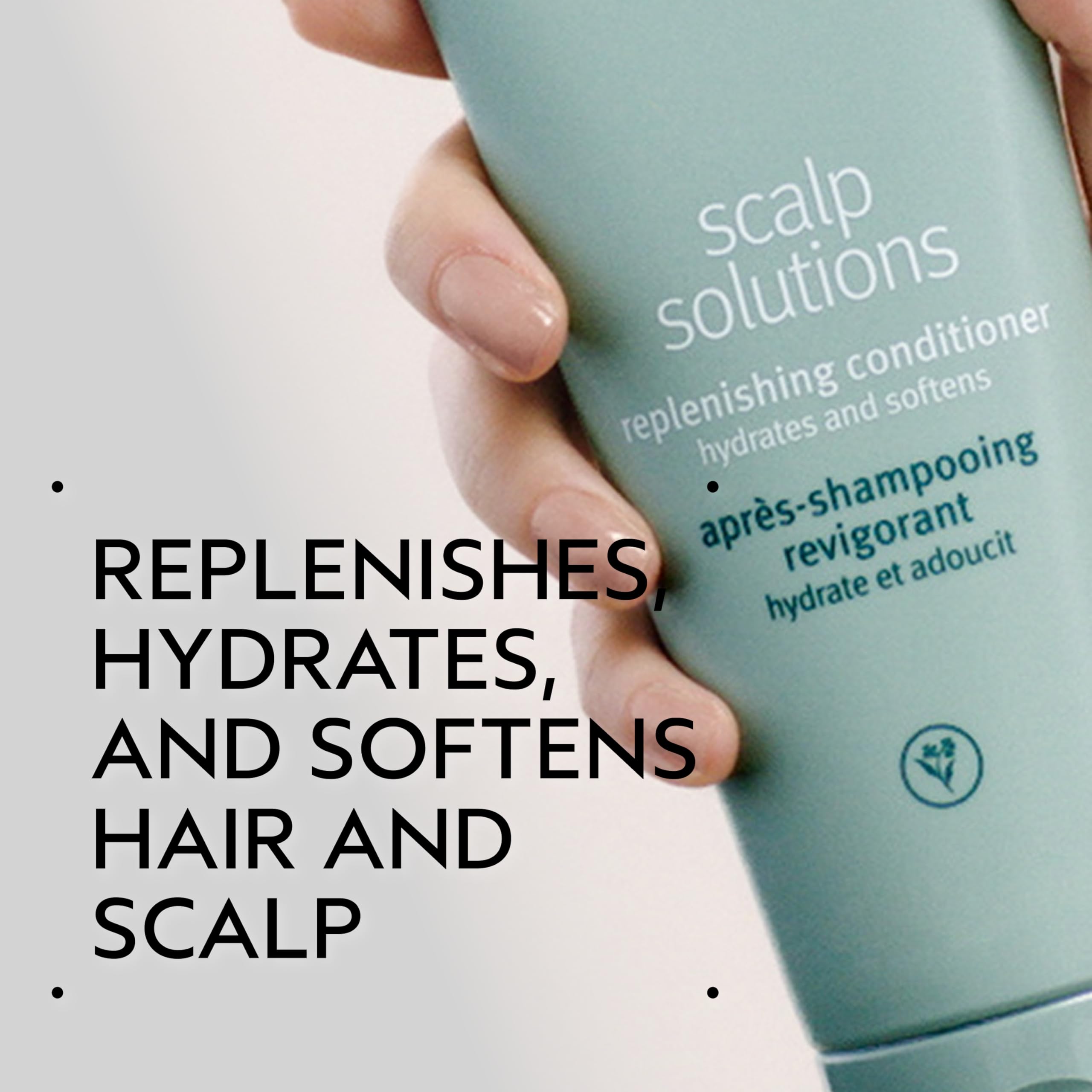 Aveda Scalp Solutions conditioner pump dispense showing scalp nourishment