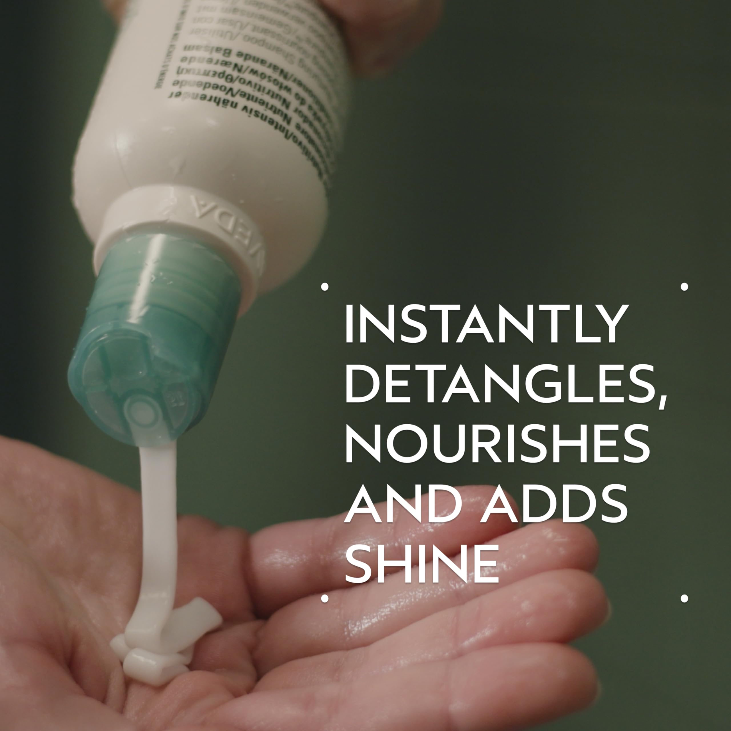 Application view of Shampure conditioner showing lightweight detangling for fine hair.