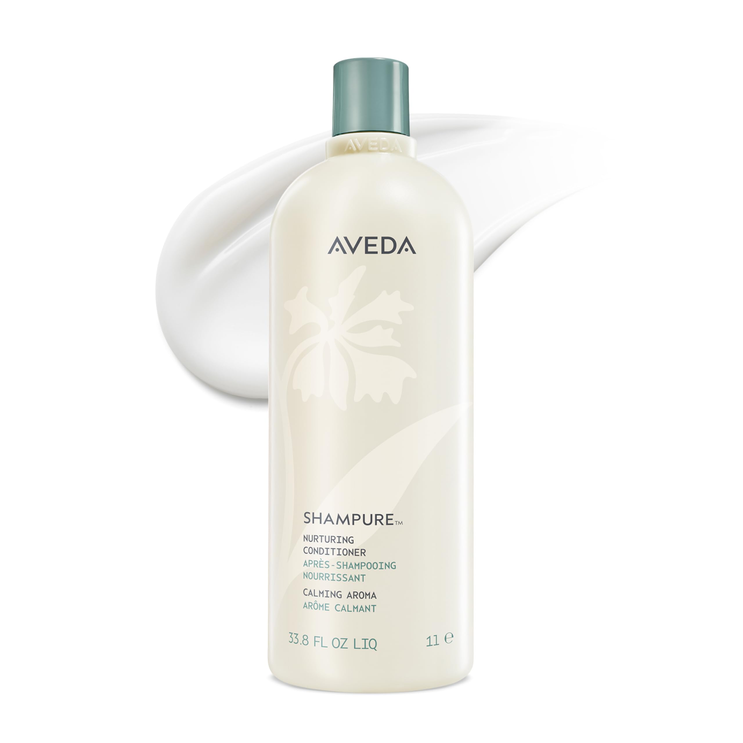 Aveda Shampure nurturing conditioner bottle for easy detangling on fine to medium hair.