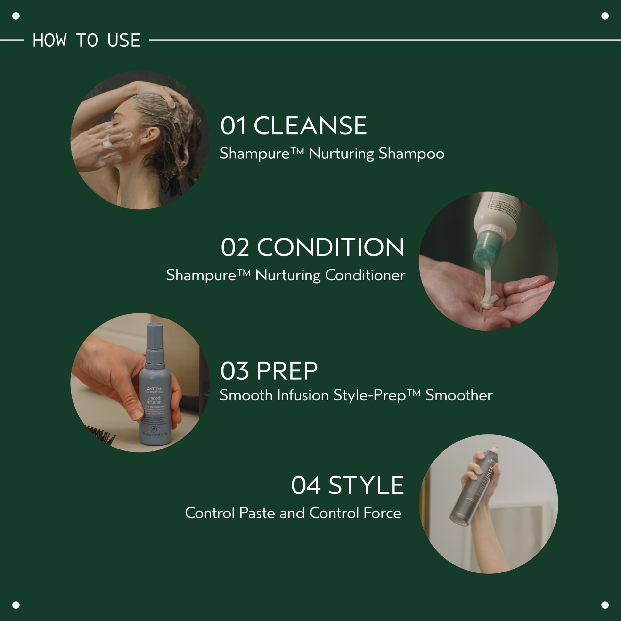 Uso diario con Aveda Shampure Nurturing Conditioner para cabello fino.