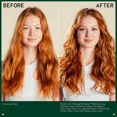 Round brush styling with Aveda Volumizing Hair Tonic for volume