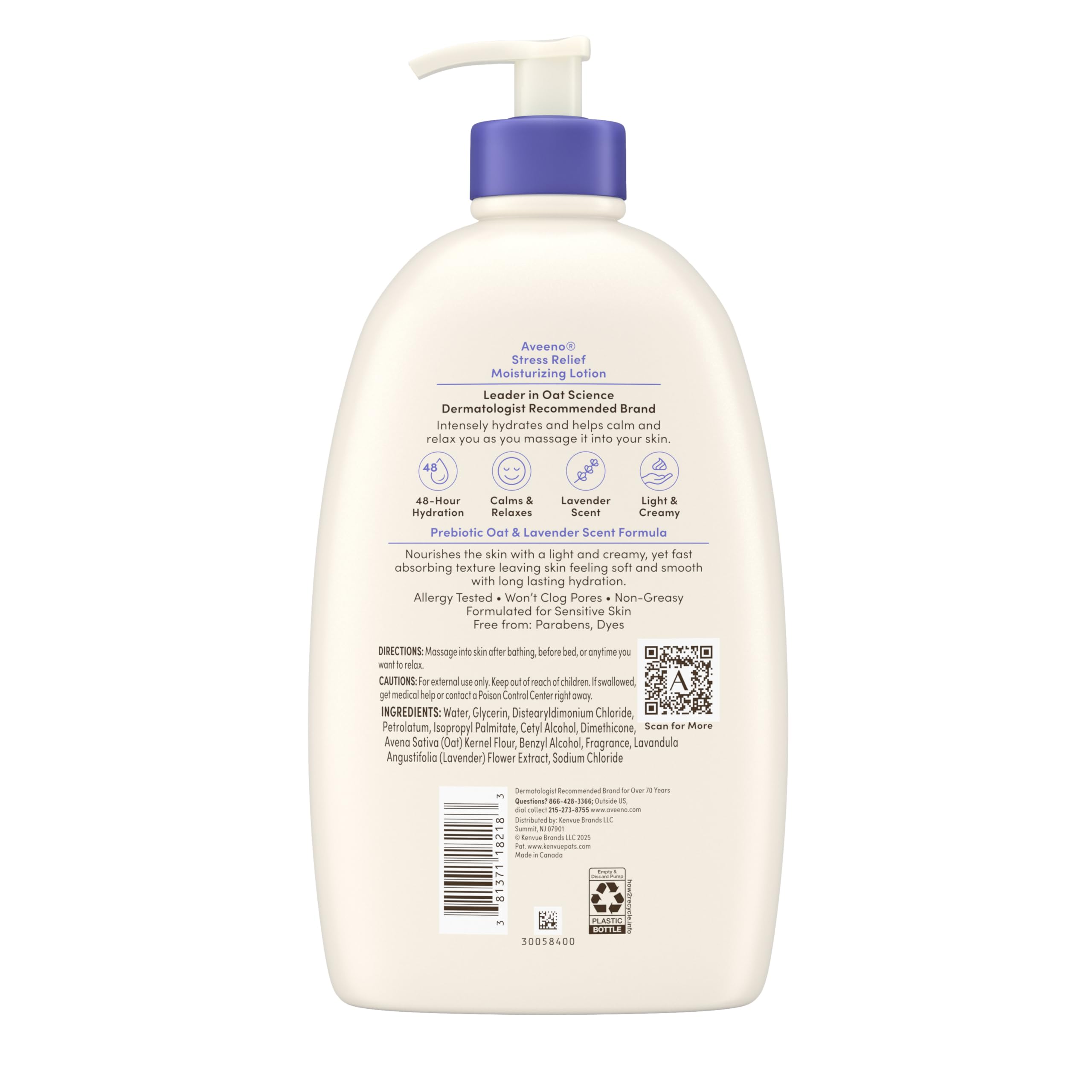 Aveeno hidratación de 48 horas para piel normal a seca.