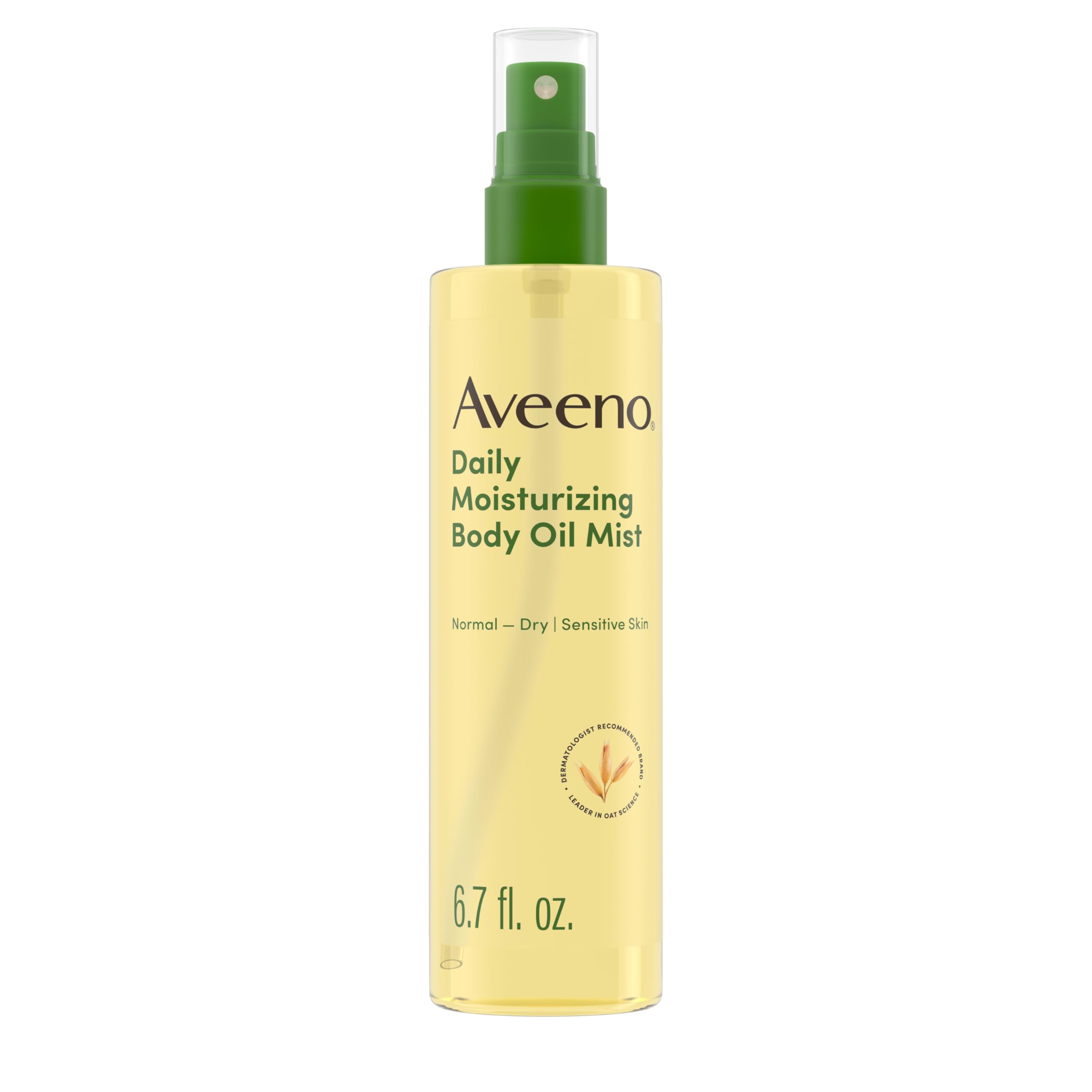 Aveeno Aceite Corporal Seco spray: aplicación suave para piel sensible.