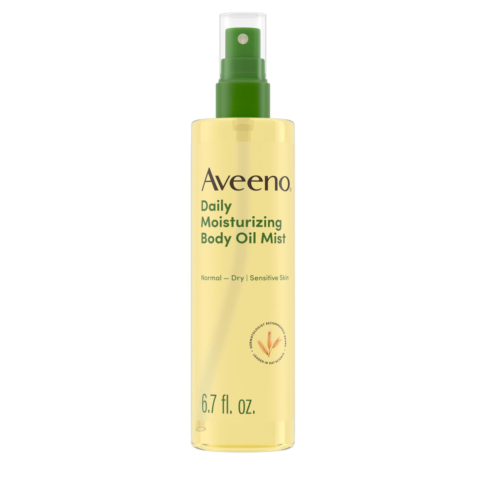 Aveeno Aceite Corporal Seco spray: aplicación suave para piel sensible.