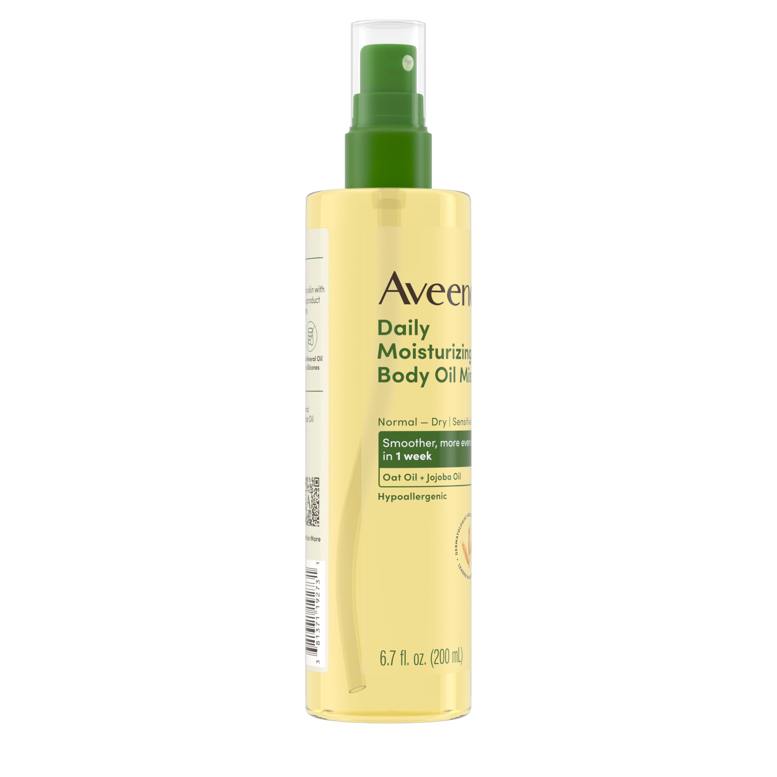 Aveeno Aceite Corporal Seco nutre con avena y jojoba.