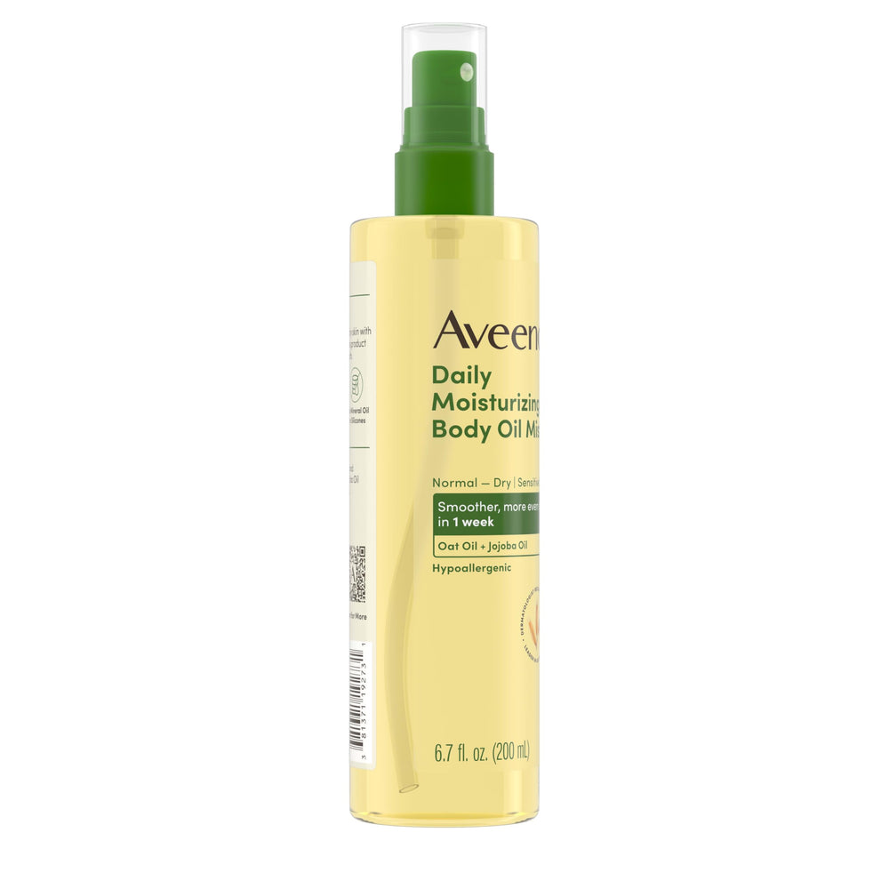 Aveeno Aceite Corporal Seco nutre con avena y jojoba.