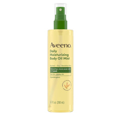 Aveeno Aceite Corporal Seco para piel sensible en uso diario.