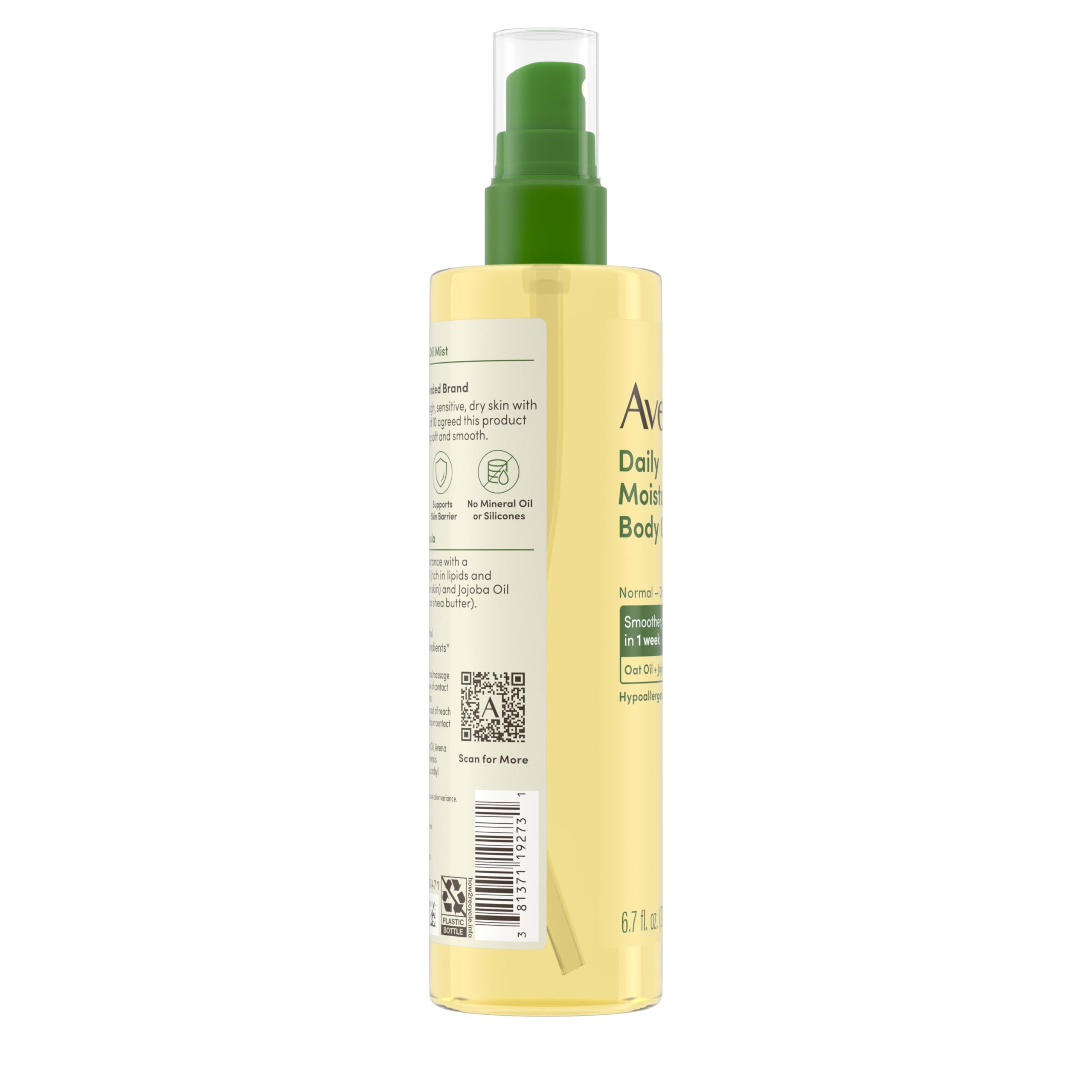 Aveeno Aceite Corporal Seco en rutina diaria de cuidado corporal.