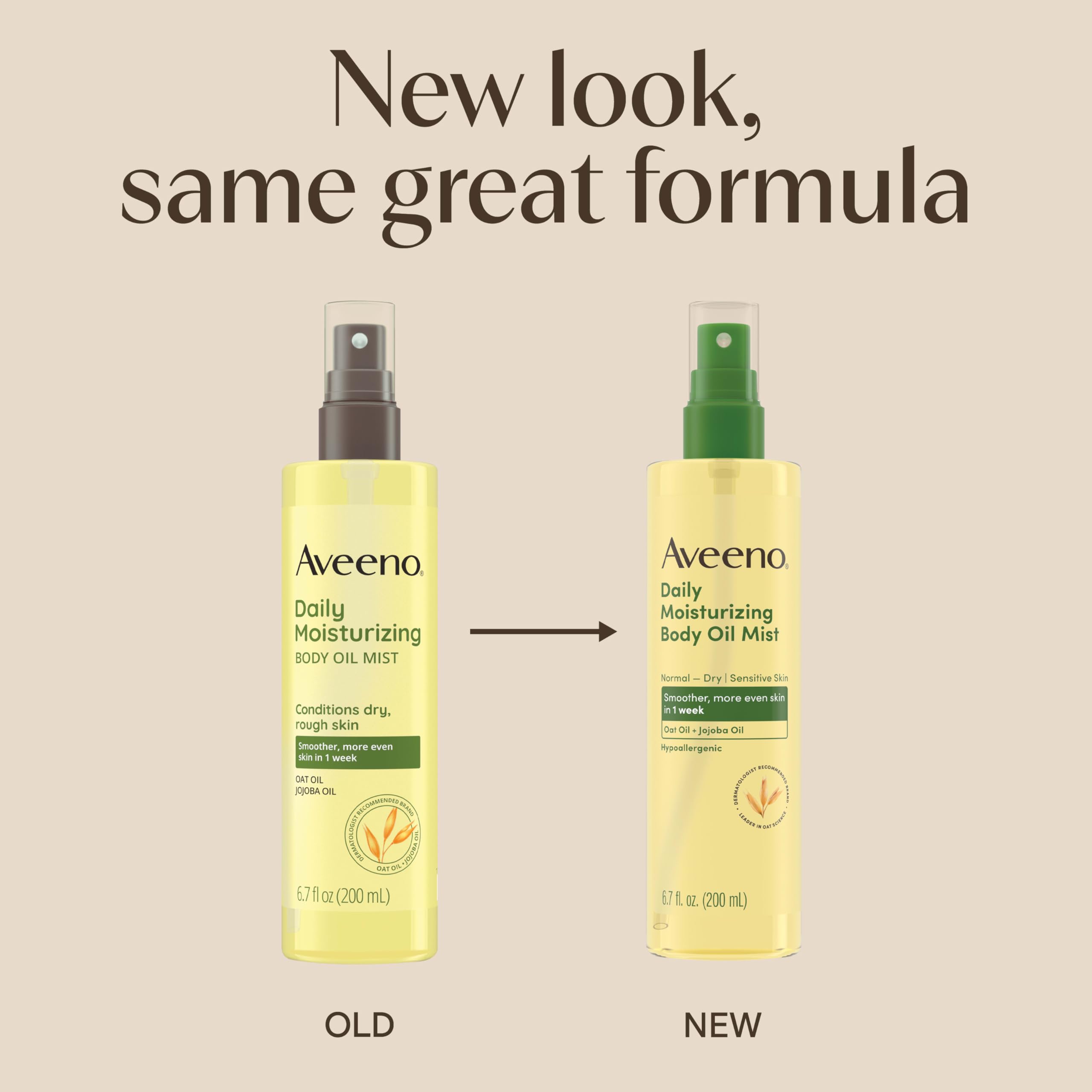 Aveeno Aceite Corporal Seco, textura ligera y absorción rápida.