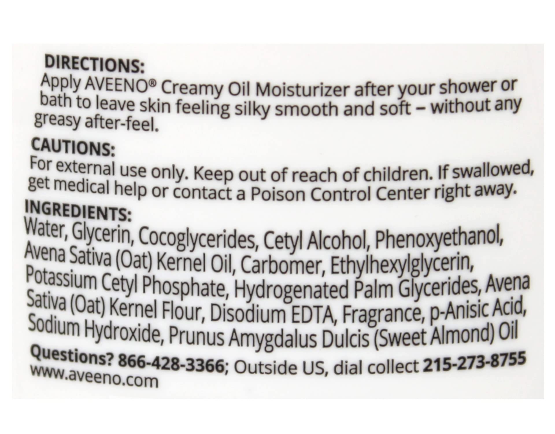 Aveeno Aceite Cremoso, piel nutrida gracias a avena y aceites.
