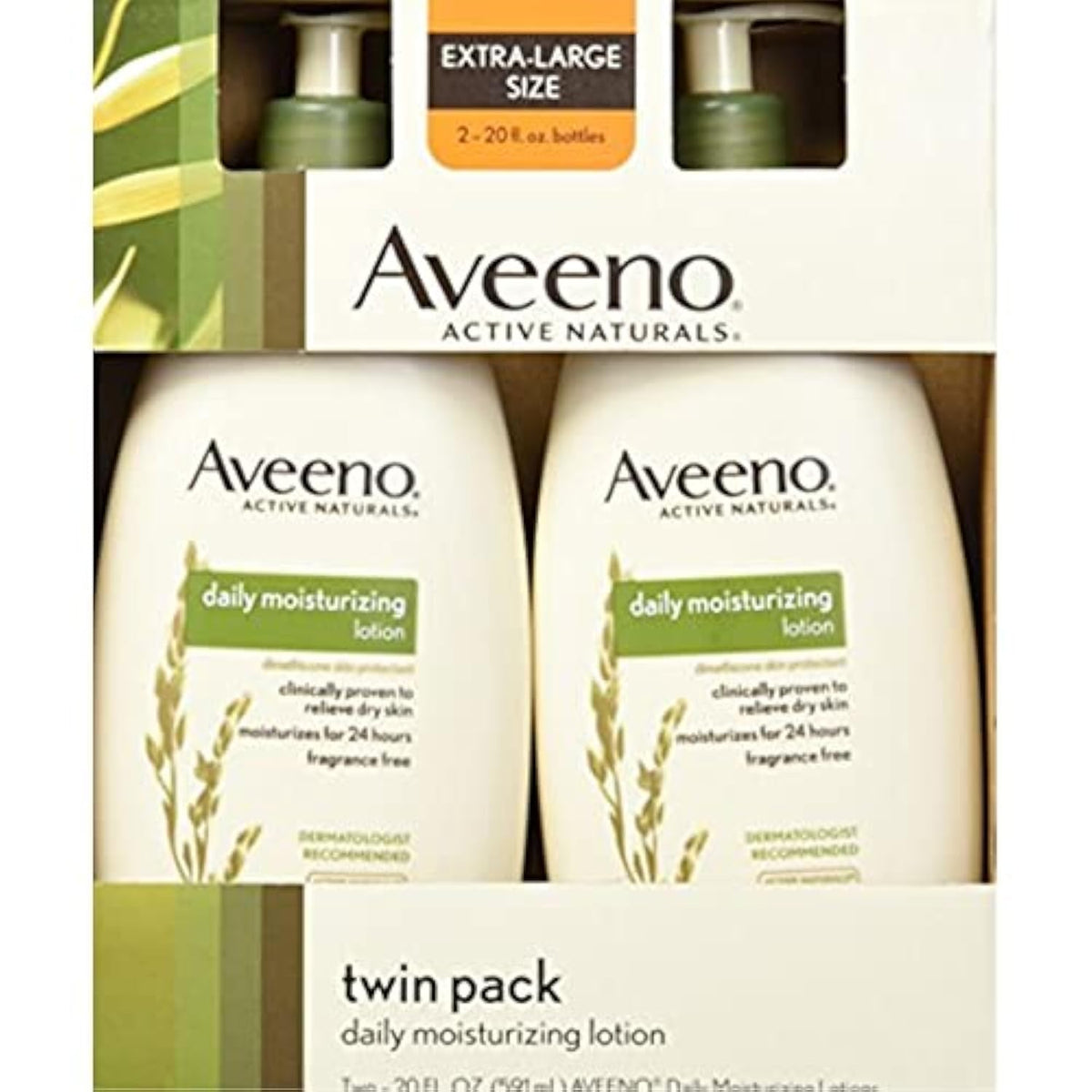 Aveeno Active Naturals Daily Moisturizing Lotion pump bottle showing smooth daily hydration