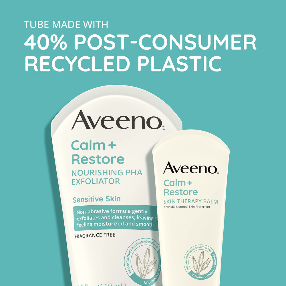 Envase de 1,7 oz de Aveeno Calma y Restaura, uso diario.