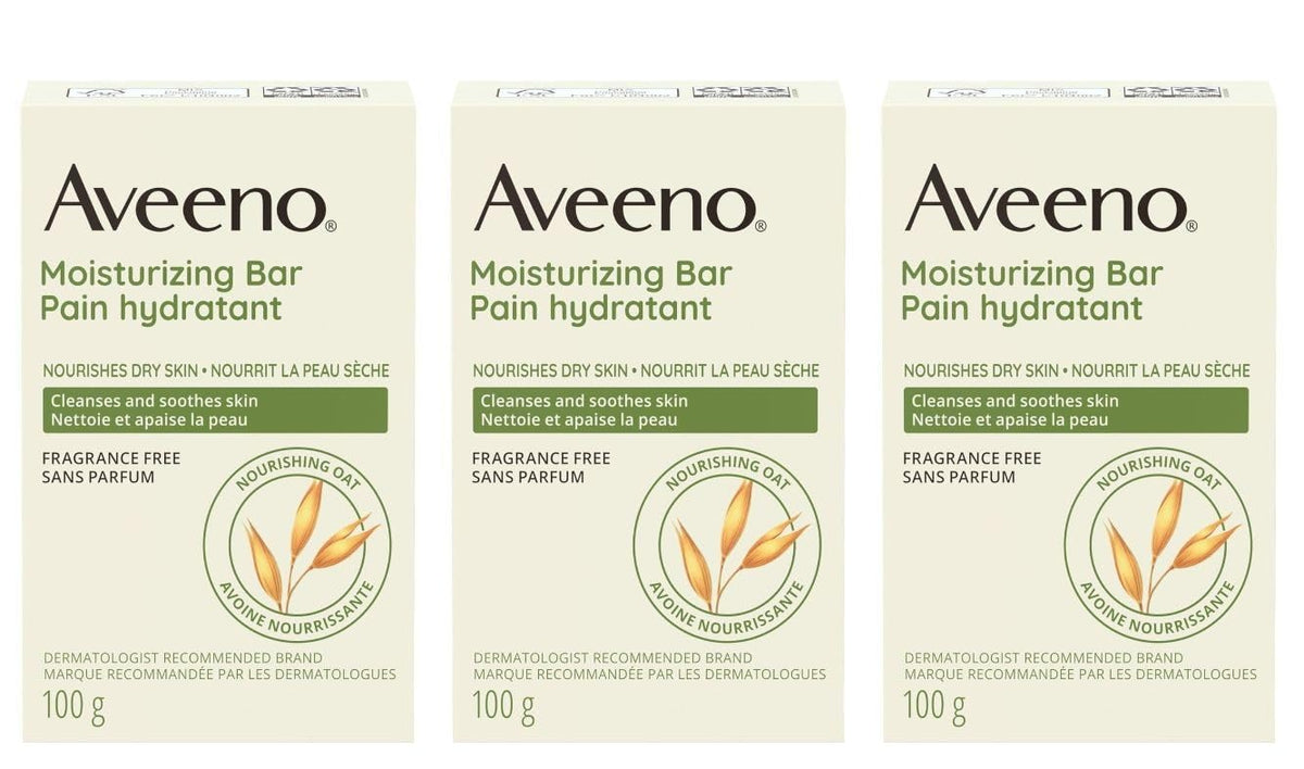 Aveeno Bar Seco Piel: limpieza suave para rostro sensible.