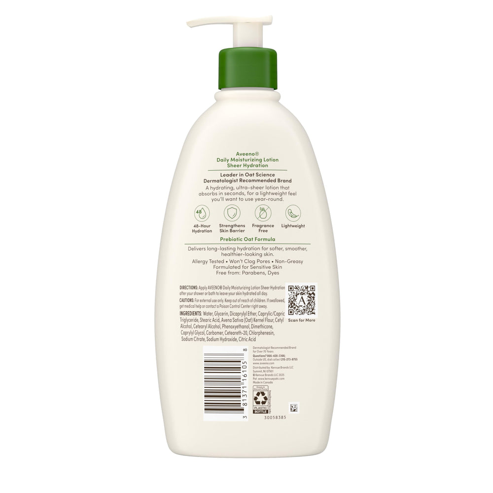 Bathroom scene showing easy-to-use Aveeno pump bottle.