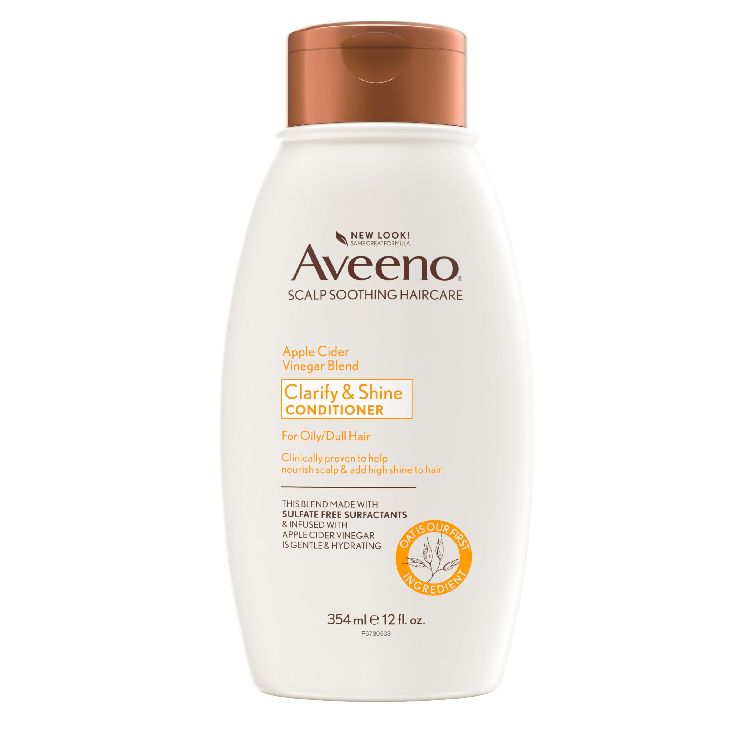 Aveeno-condicionador-vertido-en-botella muestra brillo suave