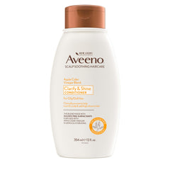 Aveeno-condicionador-vertido-en-botella muestra brillo suave