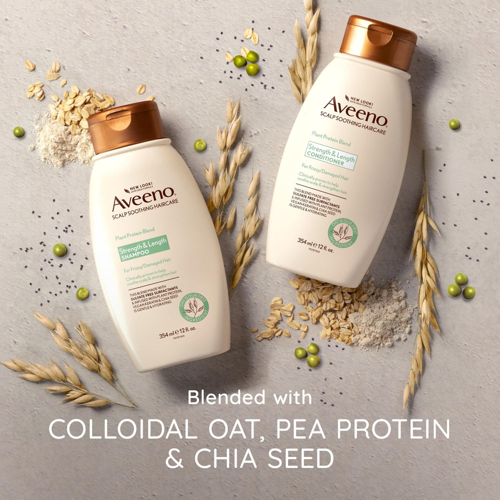 Cabello suave y manejable tras lavado con Aveeno Plant Protein Blend Shampoo