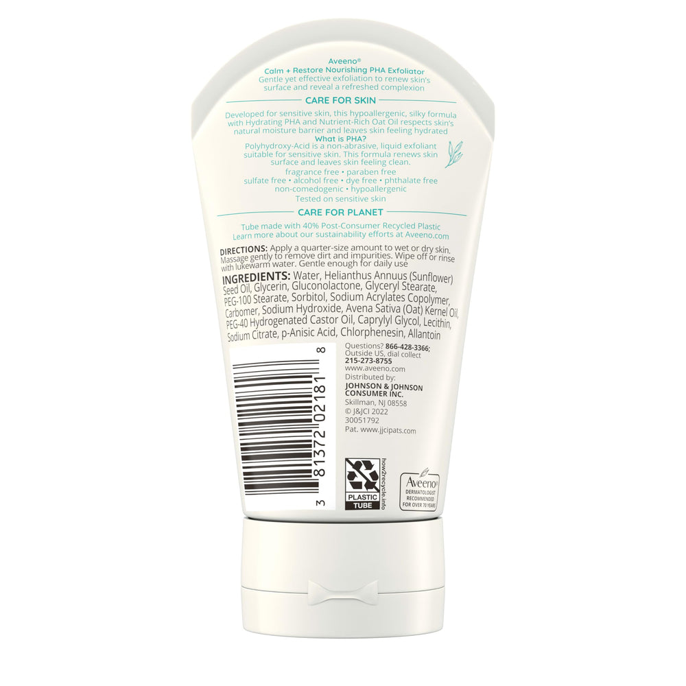 Aveeno Calm + Restore aprobado dermatológicamente, confianza diaria.