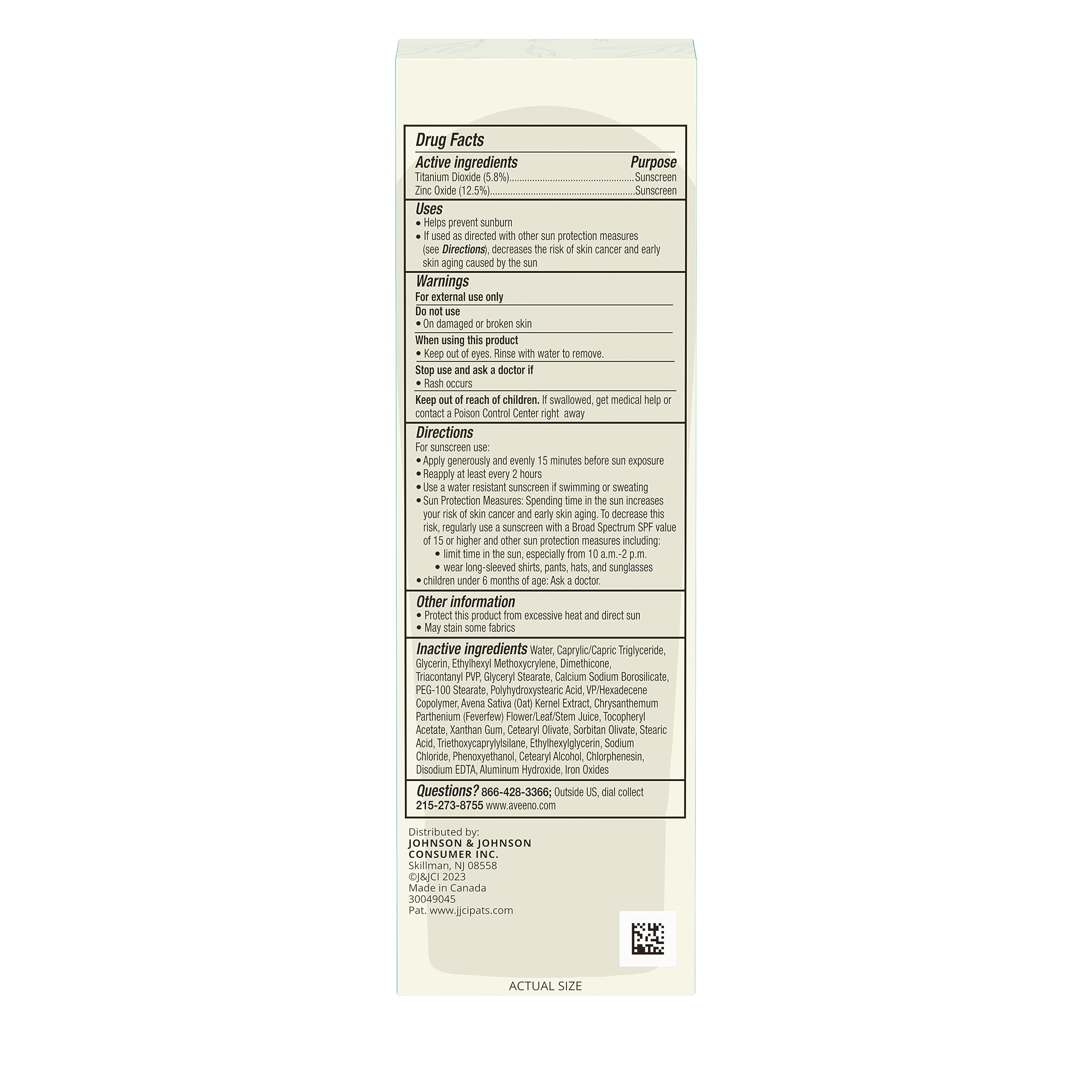 Envase de Aveeno Calm + Restore con 40% plástico posconsumo.