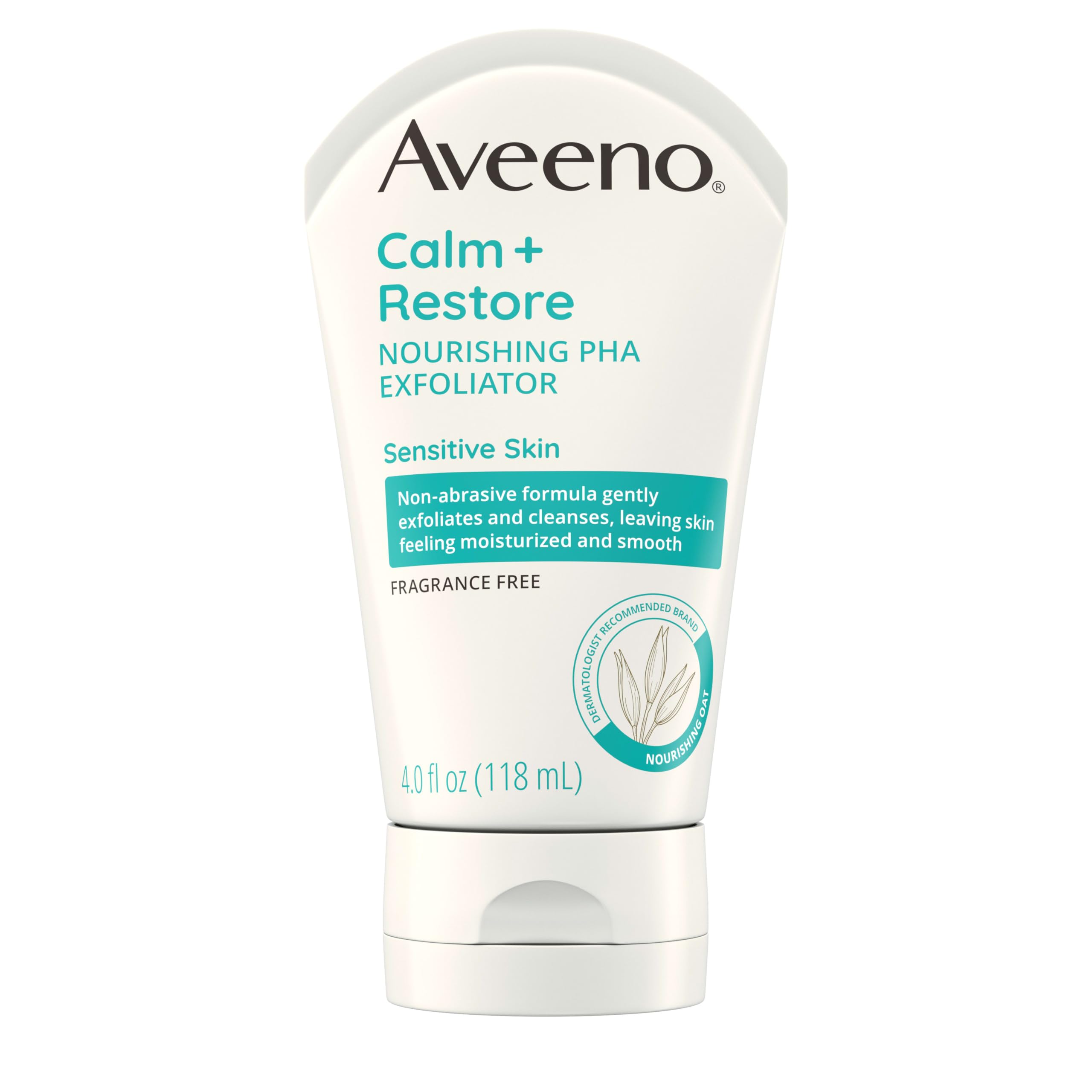 Aveeno Calm + Restore exfoliante no obstruye poros.