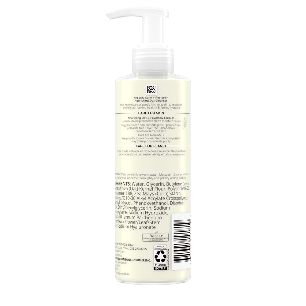 Aveeno Calm + Restore rutina diaria calmante para piel cómoda todo el día.