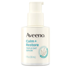 Aveeno Calm + Restore serum bottle for easy, mess-free application.