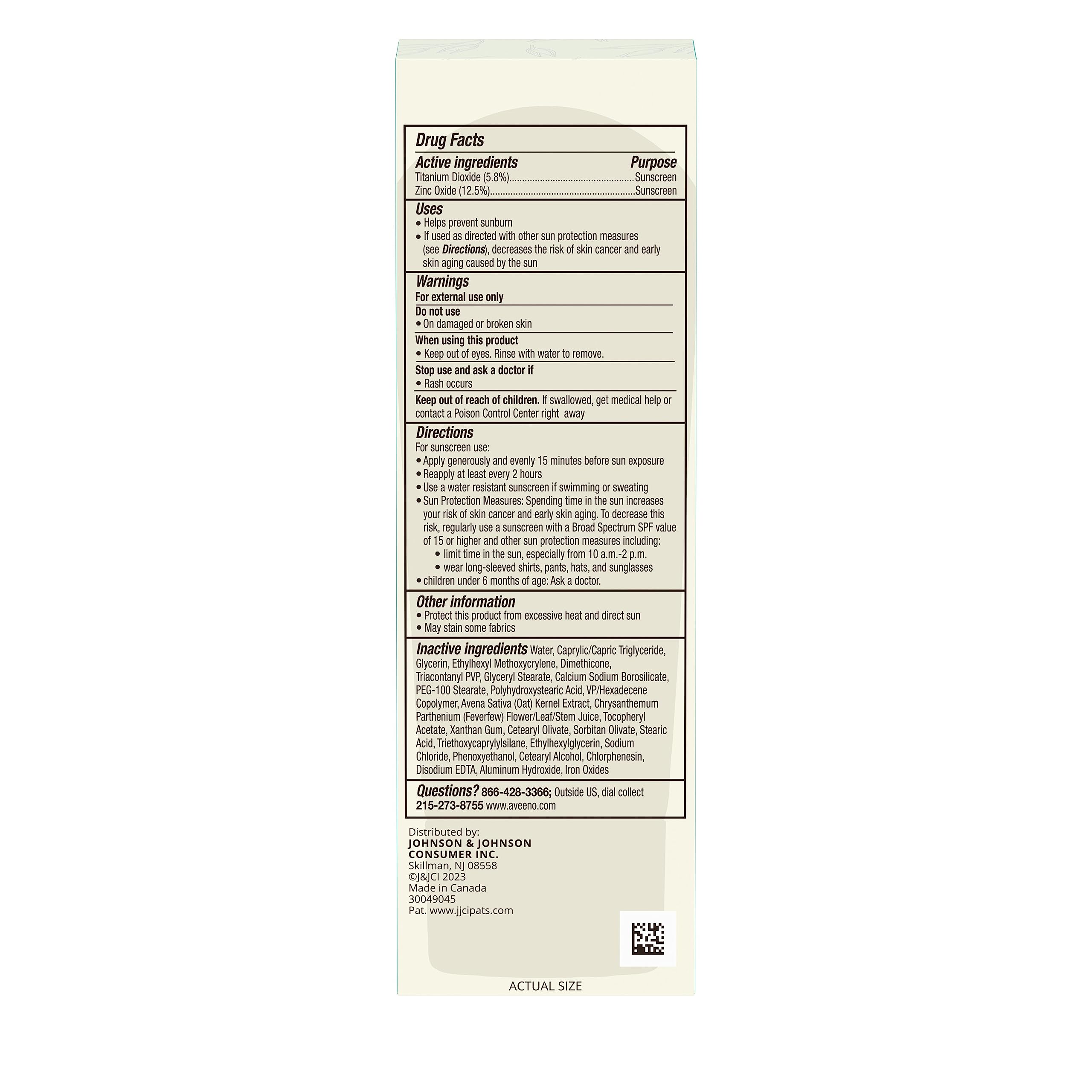 Uso diario en cuerpo con Aveeno Calm + Restore para hidratación y protección solar.