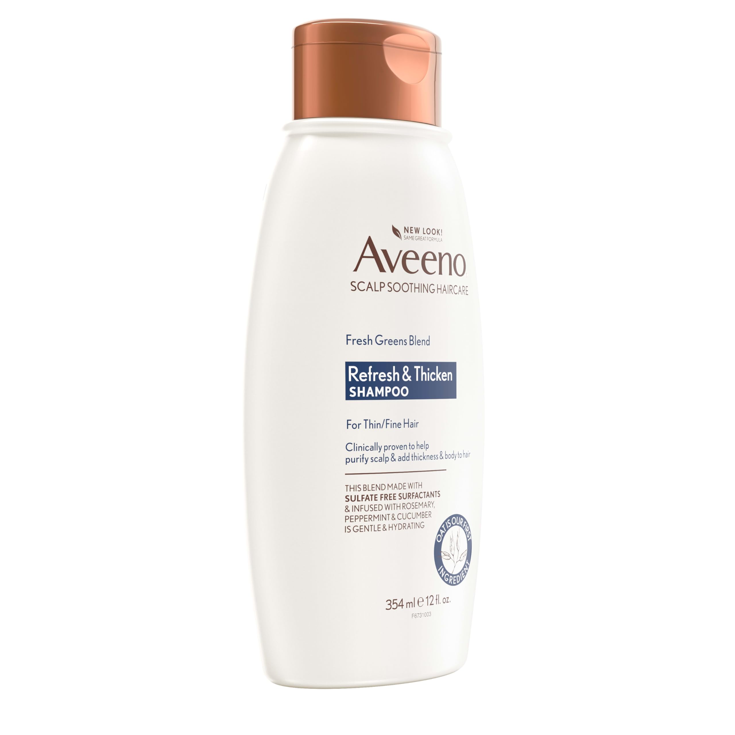 Aveeno Champú Fresh Greens Blend: fórmula sin sulfatos, segura para cabello teñido.