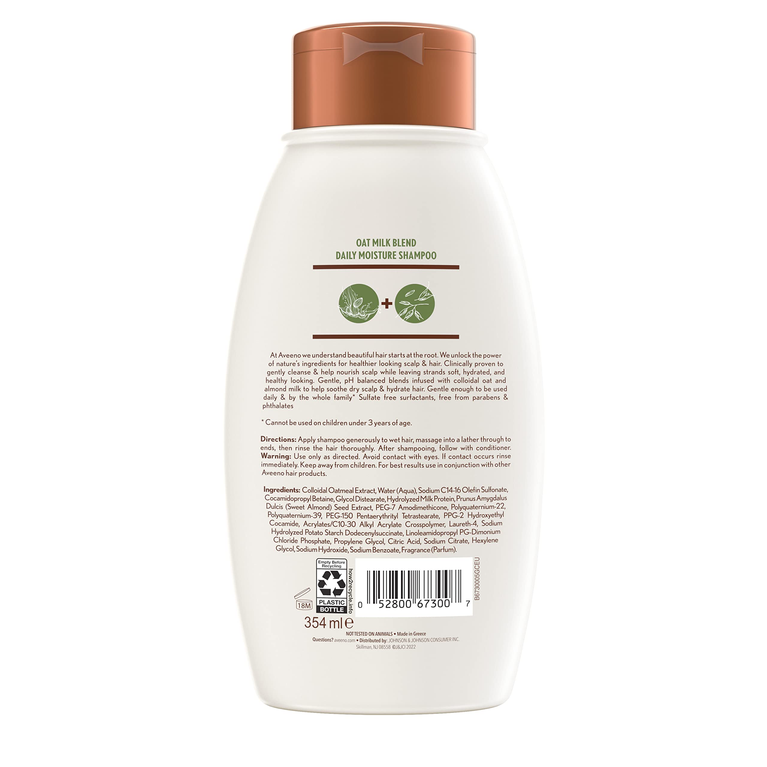 Aveeno Champú Sin Sulfatos: limpieza suave sin irritar el cuero cabelludo.
