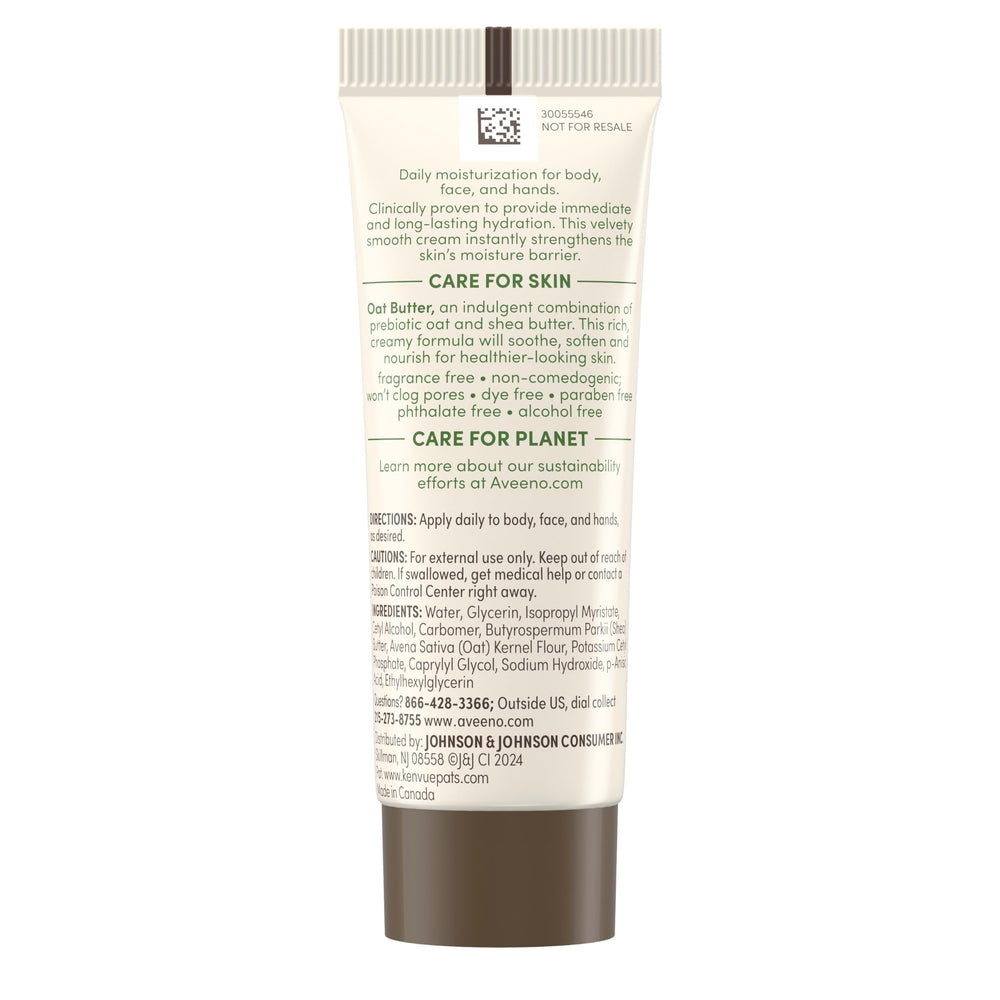 Aveeno crema corporal hidratante con avena y manteca de karité para piel seca.