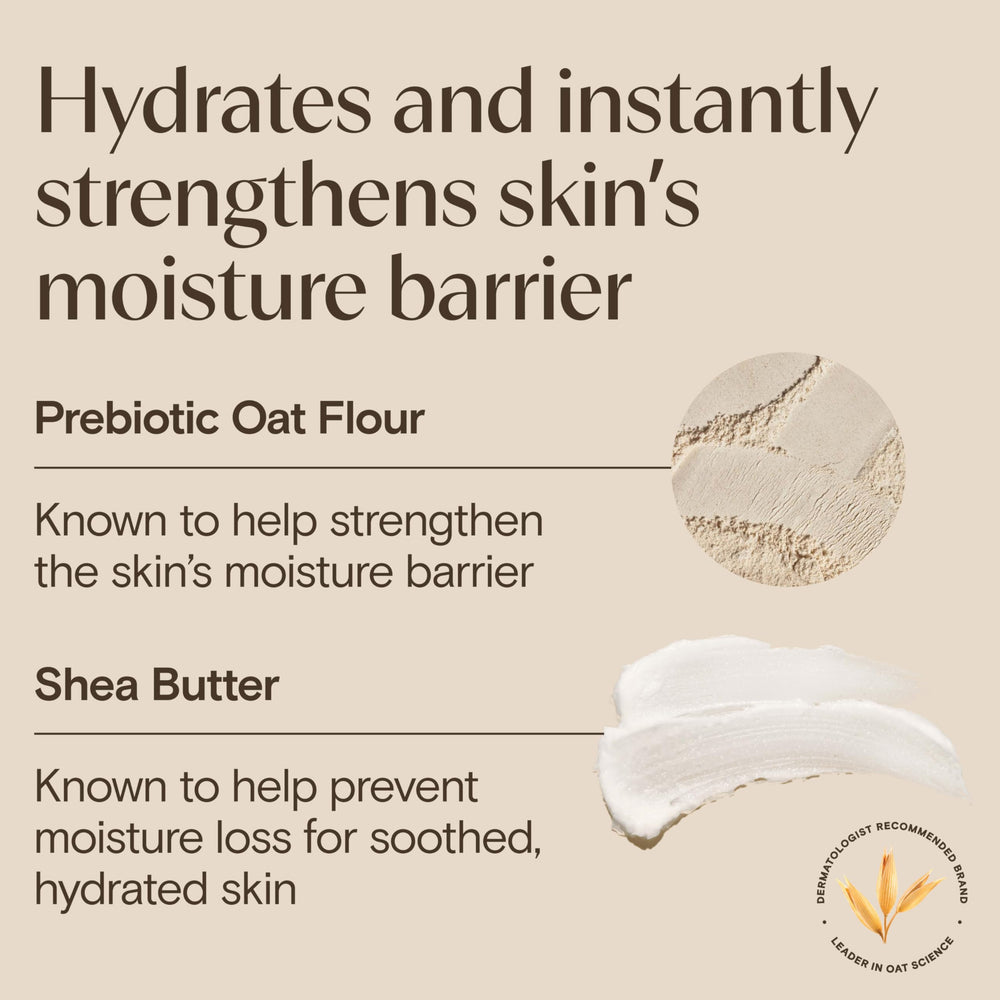 Aveeno crema para piel sensible, aplicación diaria en rostro y cuerpo.