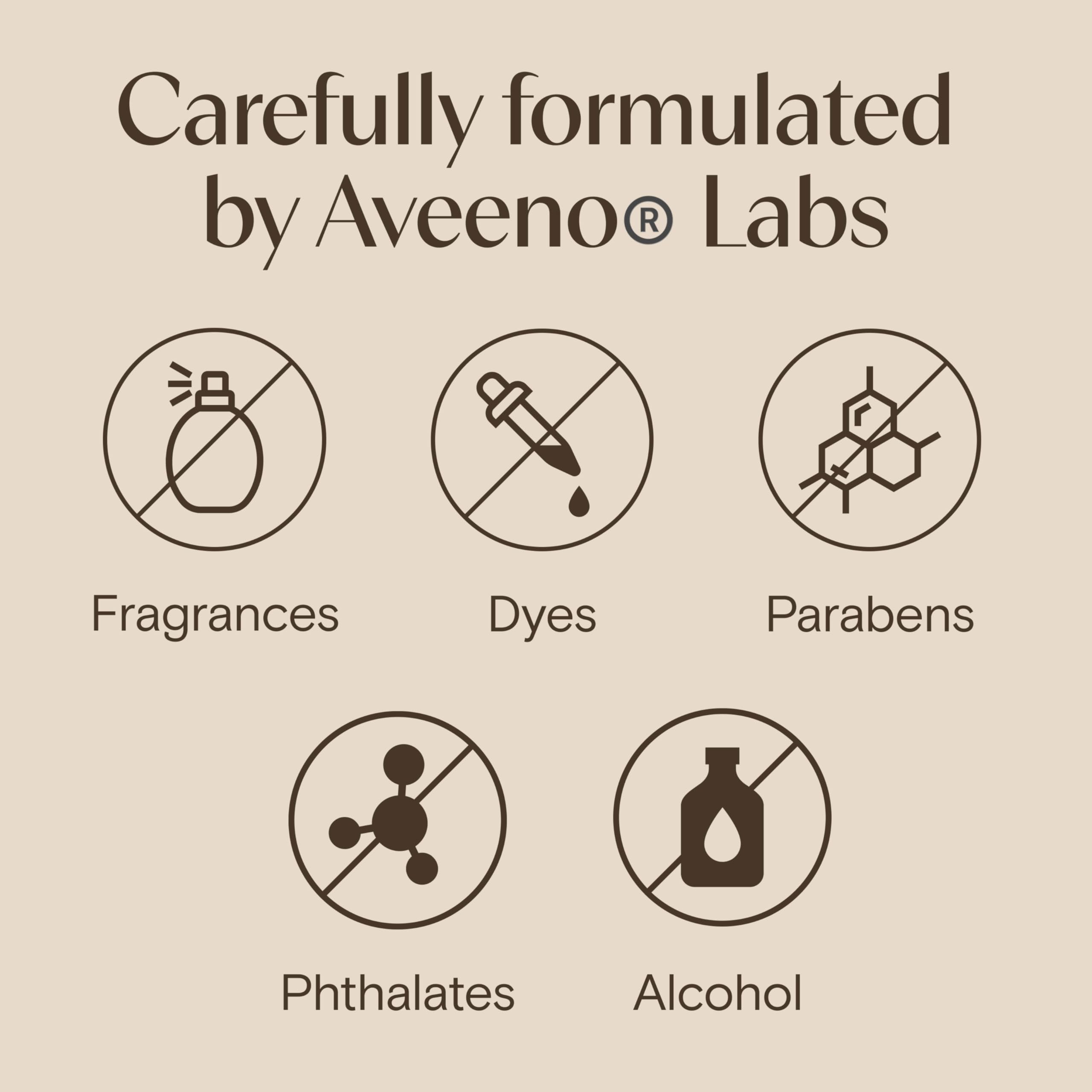Aveeno crema sin fragancia y sin colorantes para piel delicada.