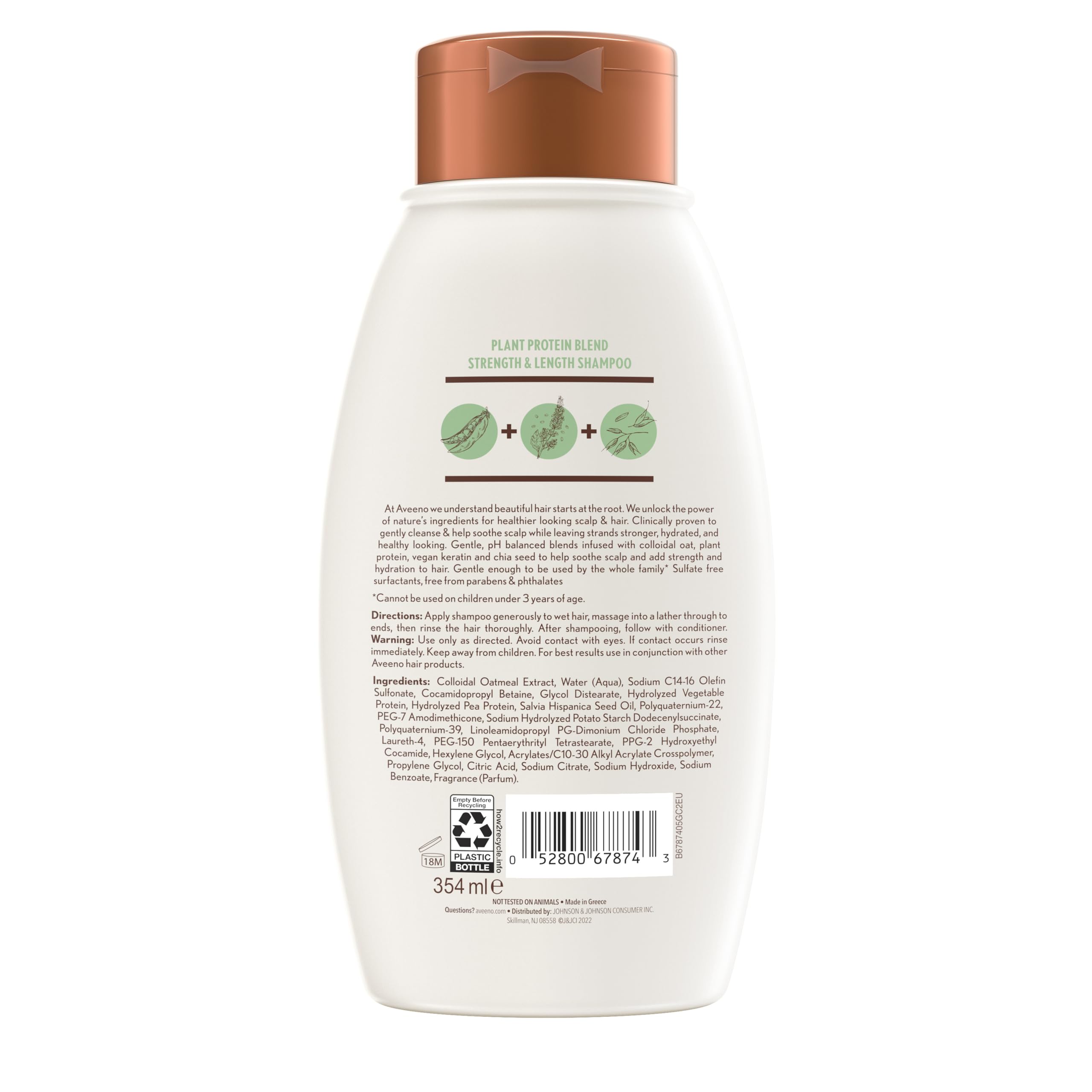 Rutina de cuidado del cuero cabelludo calmante con Aveeno Plant Protein Blend Shampoo