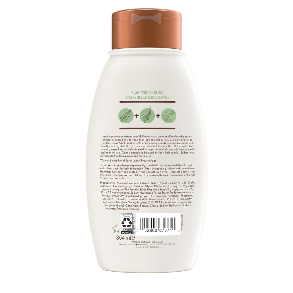 Rutina de cuidado del cuero cabelludo calmante con Aveeno Plant Protein Blend Shampoo