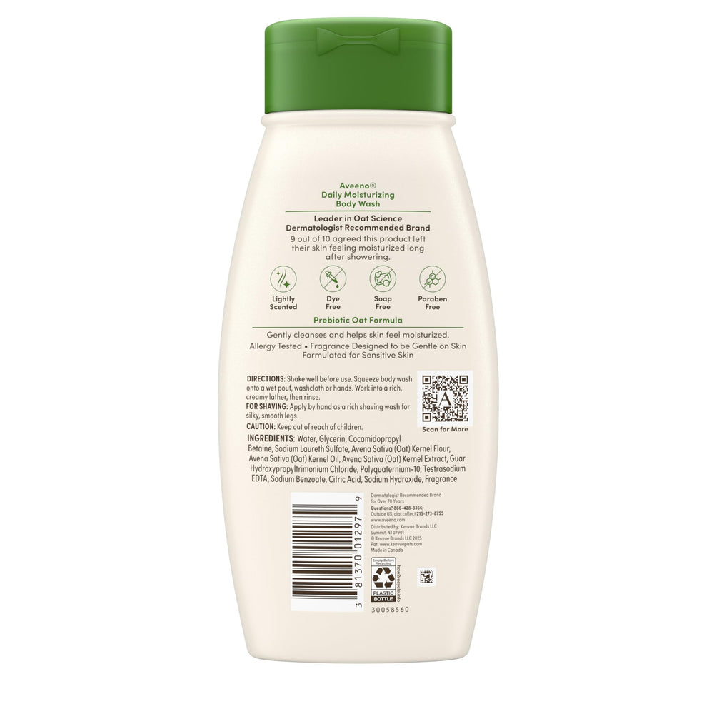 Aveeno Daily Moisturizing Body Wash after-shower routine with lasting moisture