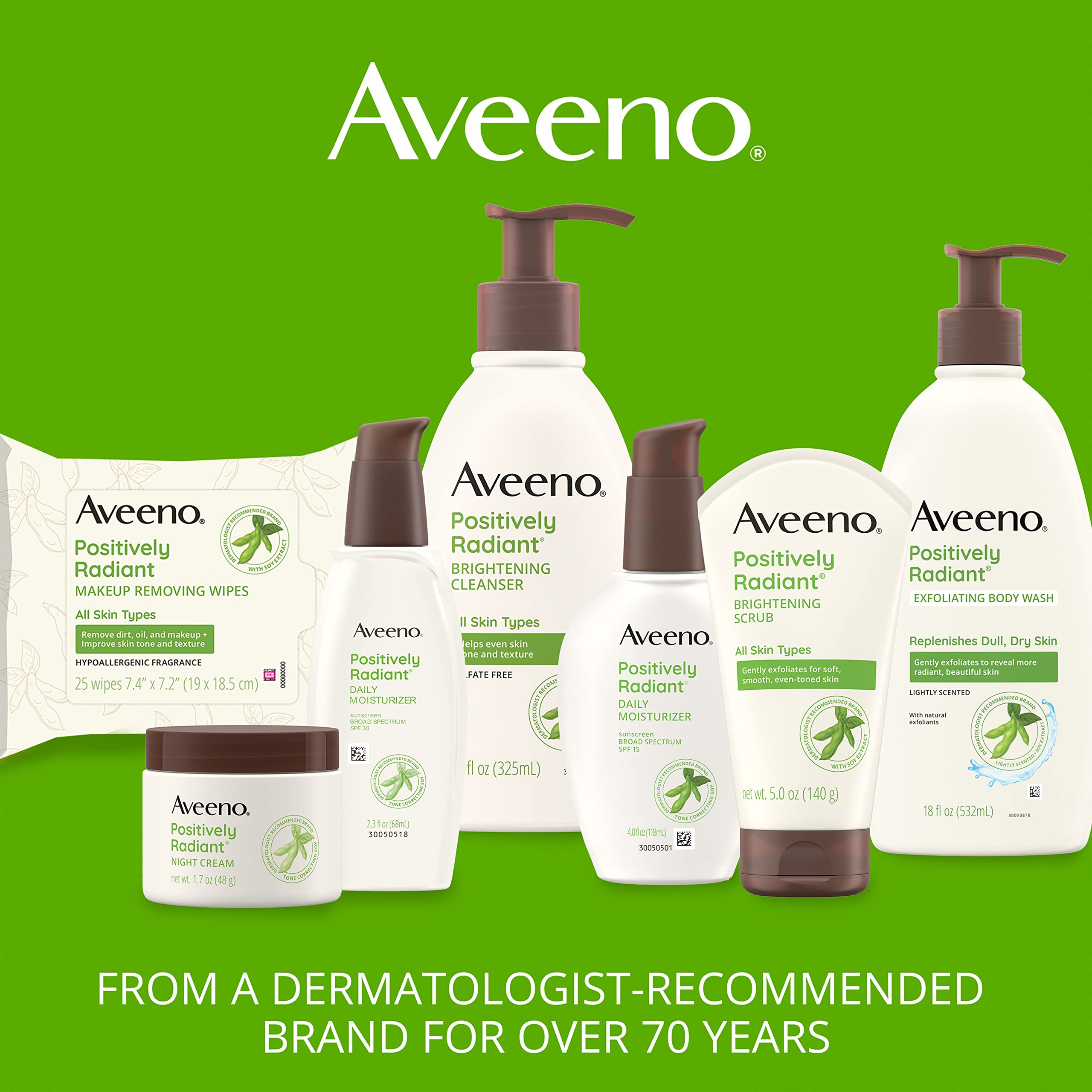 Aveeno daily skincare routine bottle suggests easy daily use for sensitive skin.